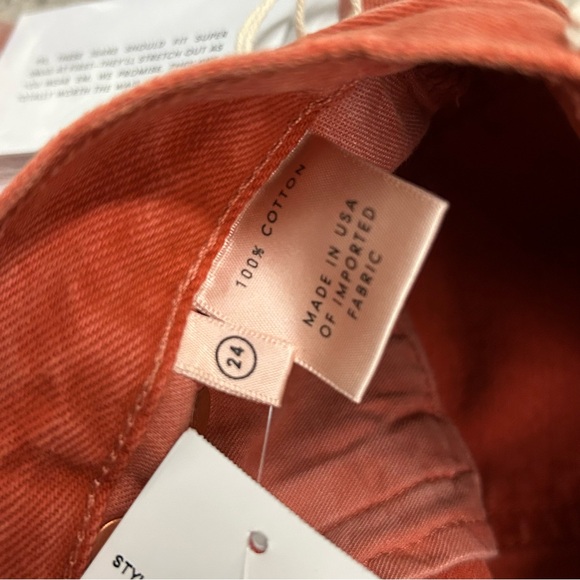 GRLFRND The Karolina Jeans Women’s 24 Button Fly Red Skinny High Rise New NWT - Picture 11 of 12